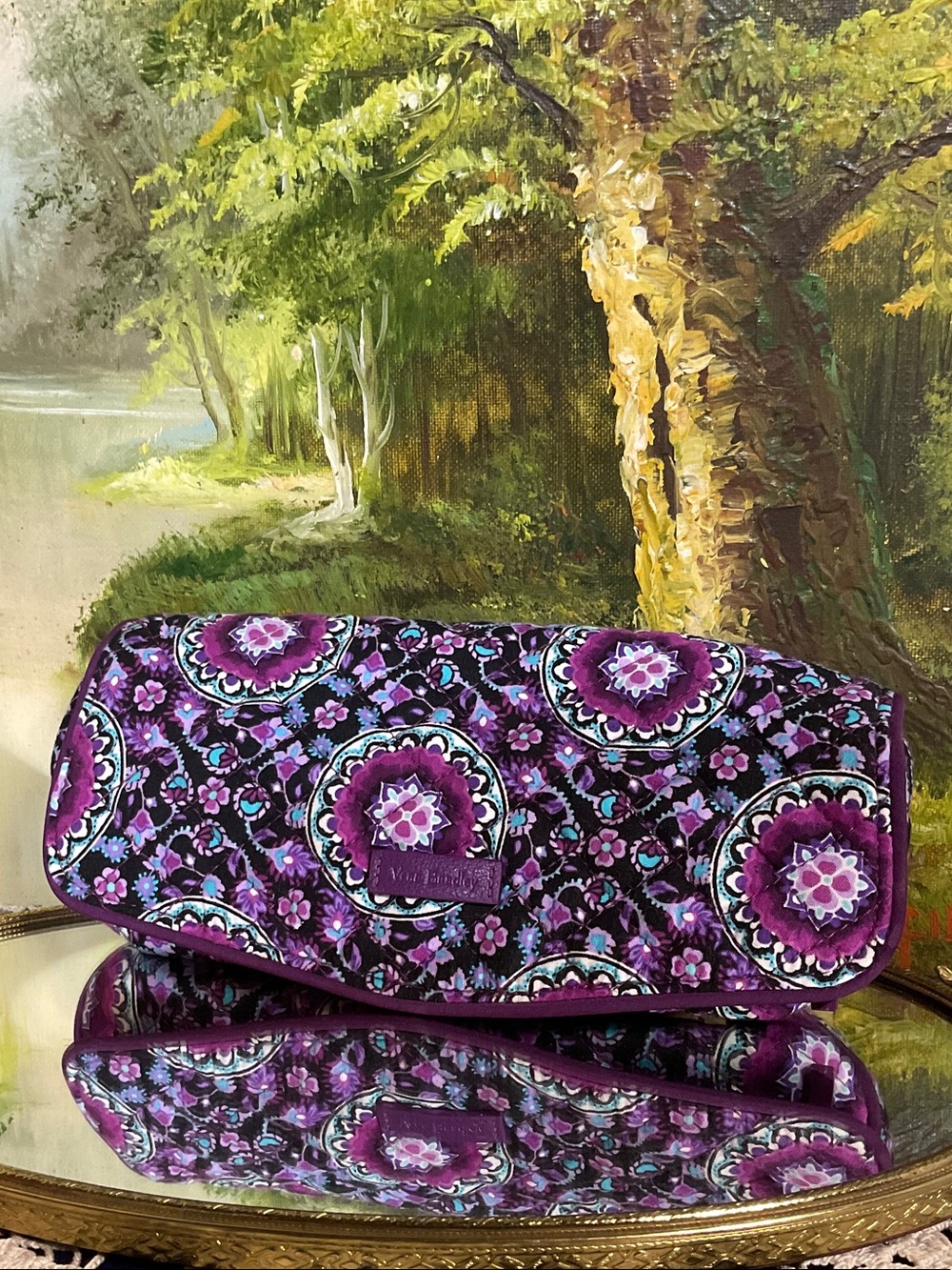 Vera Bradley Purple Floral Quilted Clutch